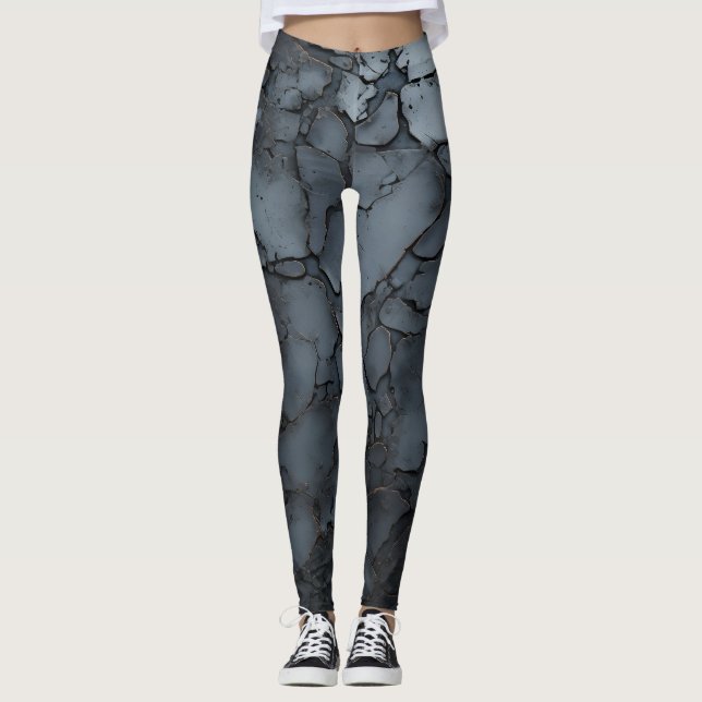 Leggings 3D Metalizado falsificado, cruzado (Anverso)