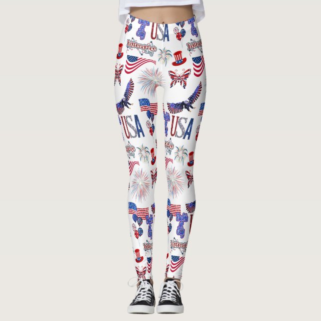 Leggings 4 de julio Día de la Independencia (Anverso)
