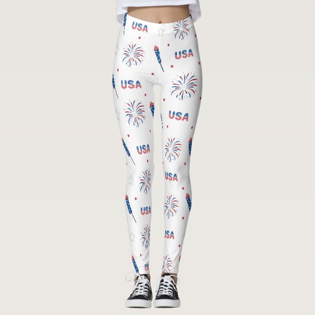 Leggings 4 de julio Día de la Independencia de EE.UU. (Anverso)
