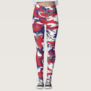Leggings 4 de julio, Día de la Independencia, Gris Camuflaj