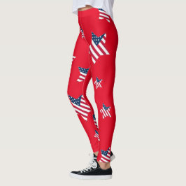 Leggings 4 de julio patriótico Estados Unidos estrella fies