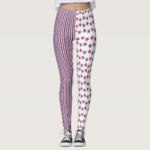 Leggings 4 de Julio Rojo Blanco Azul Estrellas Barras Yoga