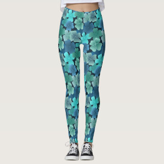 Leggings 4 hojas en azul