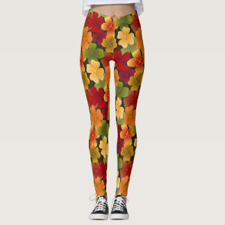 Leggings 4 hojas en colores otoñales