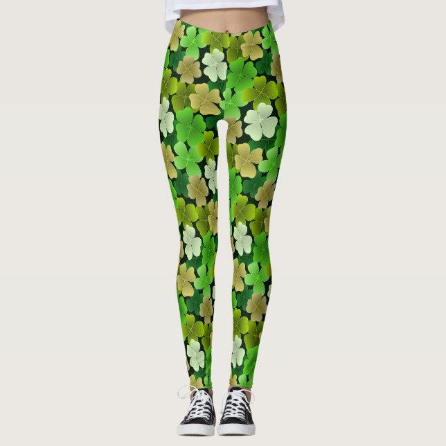 Leggings 4 hojas en verde (Anverso)
