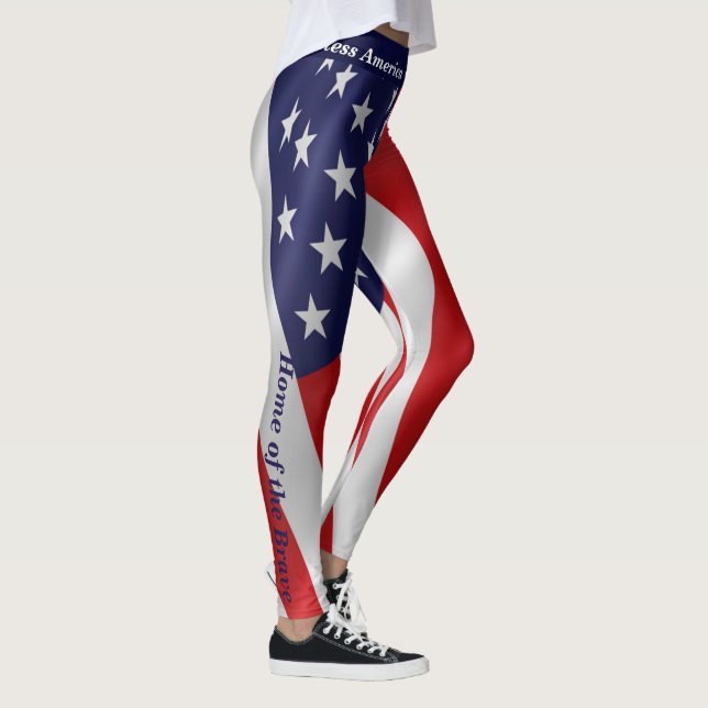 Leggings 4 JULIO Bandera Americana Desfile de los  (Derecha)