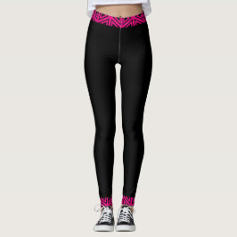 Leggings 4Tina rosado y negro fucsia