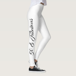 Leggings 50.º cumpleaños Girly elegante negro y blanco