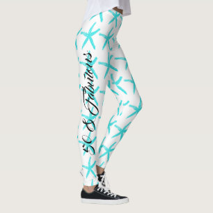 Leggings 50 y fabulosos patrones Verde azulados de estrella