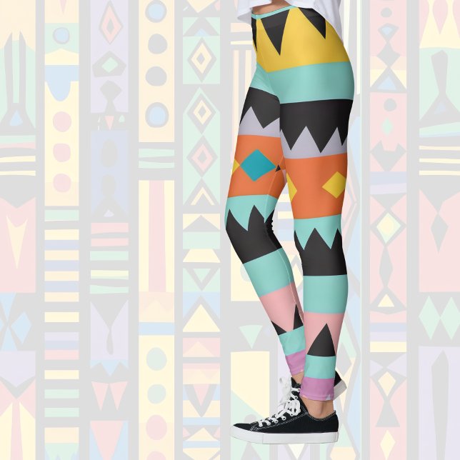 Leggings 5.b franjas y triángulos coloridos (Subido por el creador)