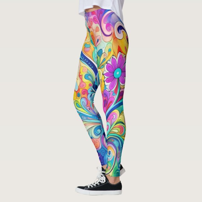 Leggings 70s 60s Psychedelic Hippy Retro Hip (Izquierda)