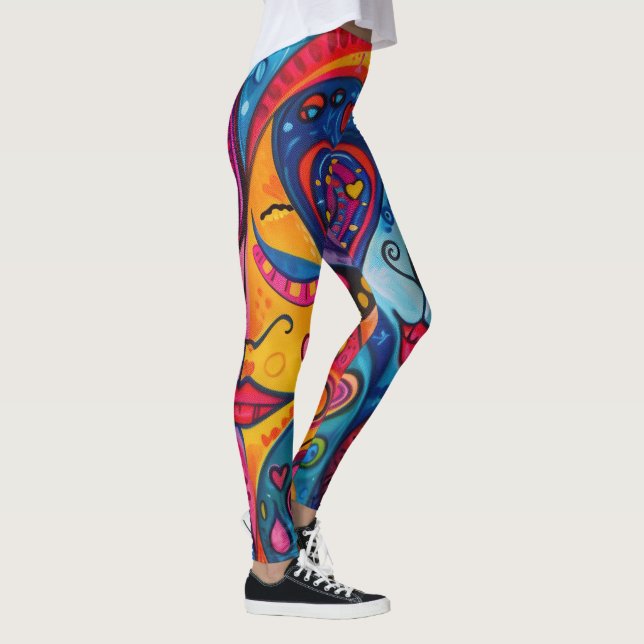 Leggings 70s 60s Psychedelic Hippy Retro Hip (Derecha)