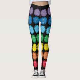 Leggings 7 Diseños de símbolos infinitos Chakras de libélul