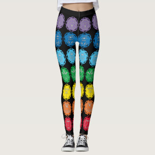 Leggings 7 Diseños de símbolos infinitos Chakras de libélul