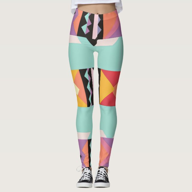 Leggings 8 franjas y triángulos coloridos (Anverso)