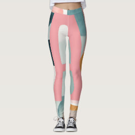 Leggings A en arte de IA rosada