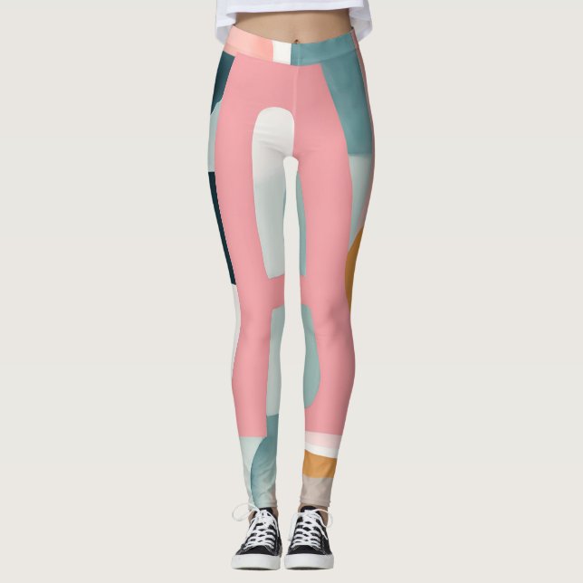 Leggings A en arte de IA rosada (Anverso)