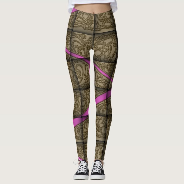 Leggings A para asombrosas jarras de yoga estiran las piern (Anverso)