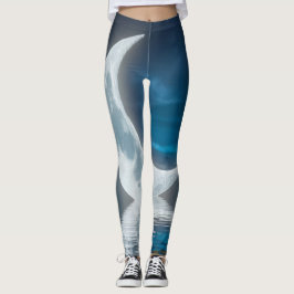 Leggings A prominent crescent moon sticker