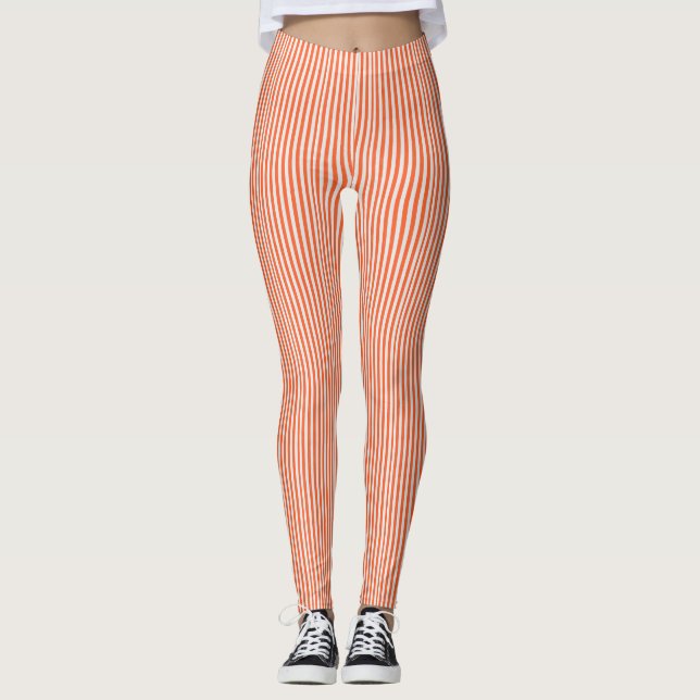 Leggings a rayas blancas y naranjas (Anverso)
