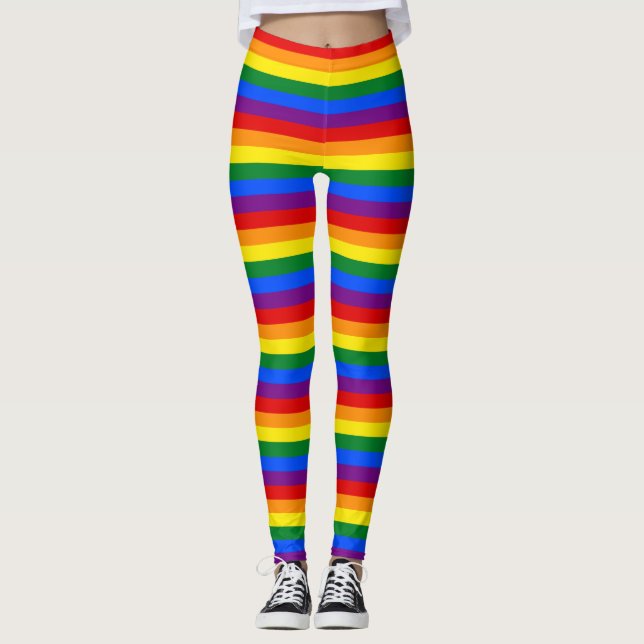 Leggings A rayas de arcoíris (Anverso)