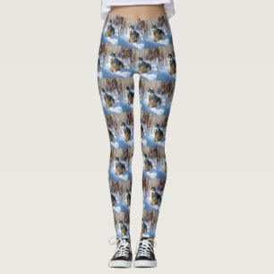 Leggings Aaskan Malamute deja que nieve Navidades