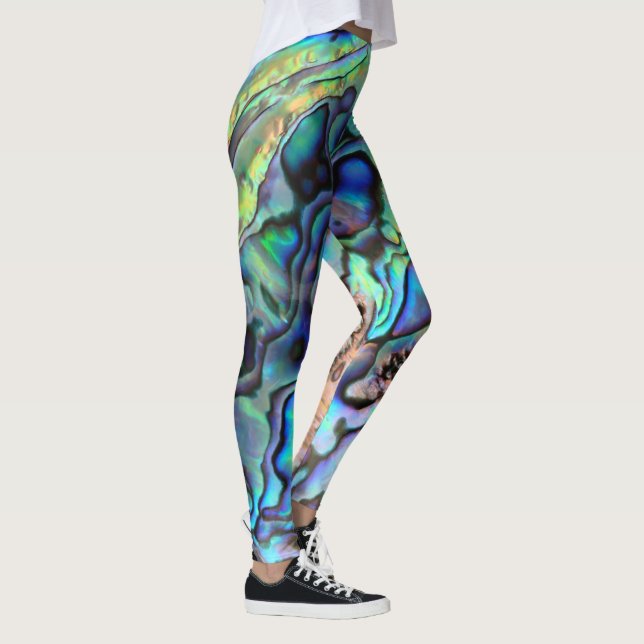 Leggings Abalone paua cáscara leggatas de diseño natural (Derecha)