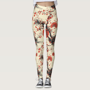 Leggings Abanico de Flor de Cerezo Japonesa (4)
