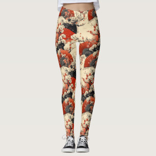 Leggings Abanico de Flor de Cerezo Japonesa (5)