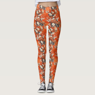 Leggings Abanico de Flor de Cerezo Japonesa Patrón (1)