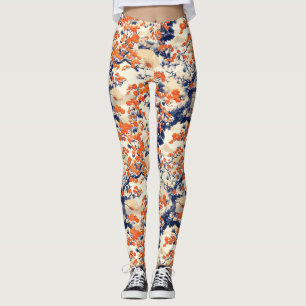 Leggings Abanico de Flor de Cerezo Japonesa Patrón (2)