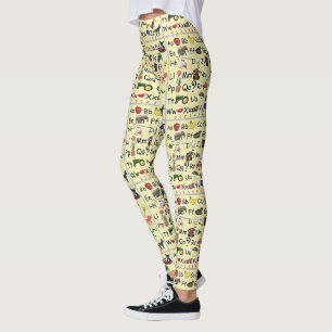 Leggings ABC 123 polainas preescolares del profesor del