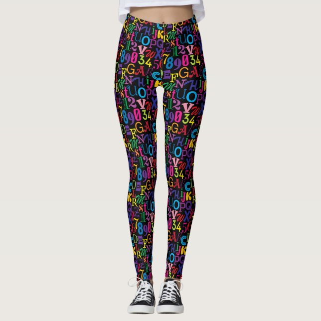 Leggings ABCs supercoloridas y 123 (Anverso)