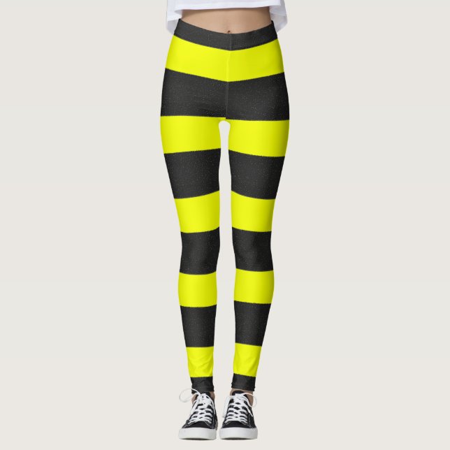Leggings Abeja amarilla y negra de la miel inspirada (Anverso)