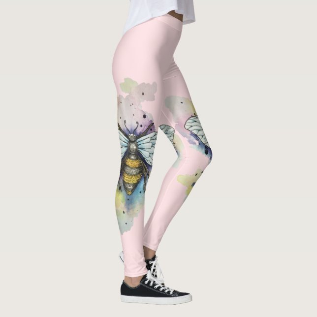 Leggings Abeja Cuta Y Piernas De Lavado De Arcoiris (Derecha)