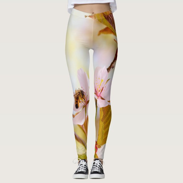 Leggings Abeja En Una Flor De Cerezo (Anverso)