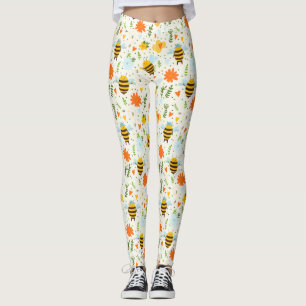 Leggings Abeja linda con Gorras azules 
