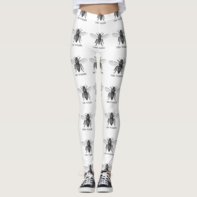 Leggings Abeja Obrera Miel Abejorro Negro (Anverso)