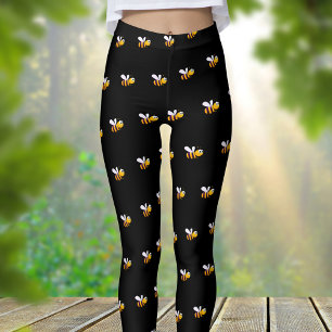 Leggings Abejas de burbujas negras adorables y divertidas l