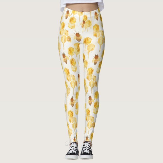 Leggings Abejas de Miel de Oro Amarillo (Anverso)