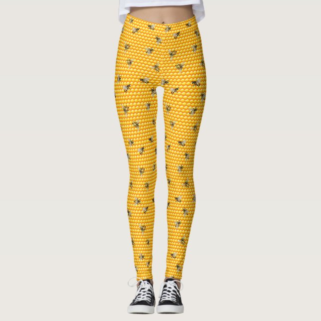 Leggings Abejas de miel sobre abeja (Anverso)