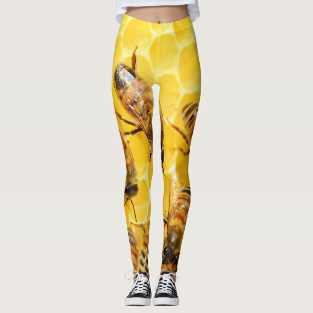 Leggings Abejas de miel sobre abeja (Anverso)
