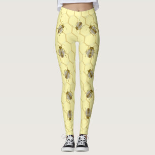 Leggings Abejas En Amarillo De Honeycomb