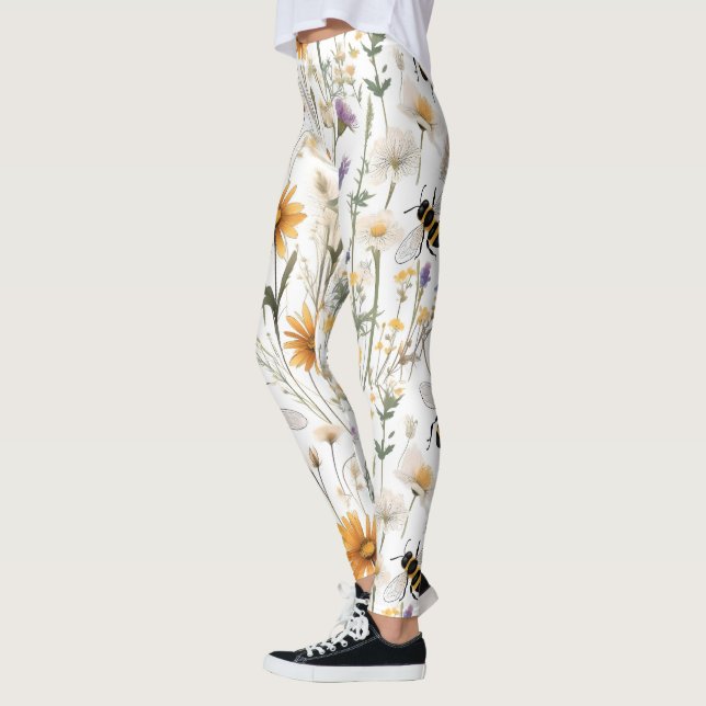 Leggings Abejas Y Flores Silvestres, (Izquierda)