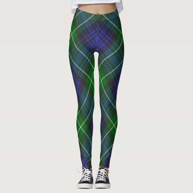 Leggings Abercrombie Blue Green Tartan Plaid Scottish (Anverso)