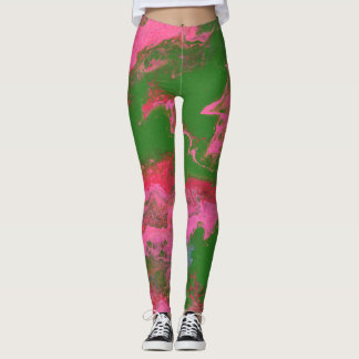 Leggings Abigail 2 Piernas abstractas de color rosa loco