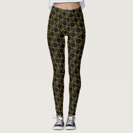 Leggings Abrazos y besos de Relieve metalizado dorado XO + 