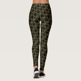 Leggings Abrazos y besos de Relieve metalizado dorado XO +