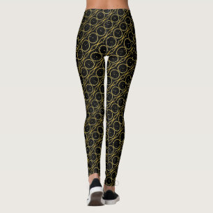 Leggings Abrazos y besos de Relieve metalizado dorado XO +