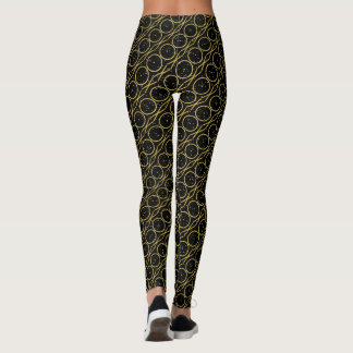 Leggings Abrazos y besos de Relieve metalizado dorado XO + 